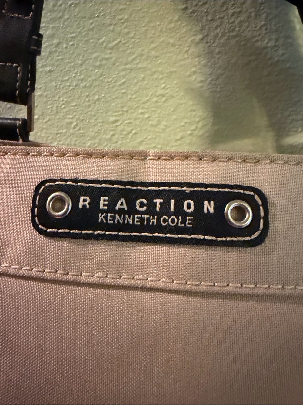 Kenneth Cole Reaction Beige Tote with Black Trim
